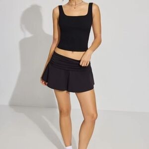 Women's Black Tank Top With Low Back